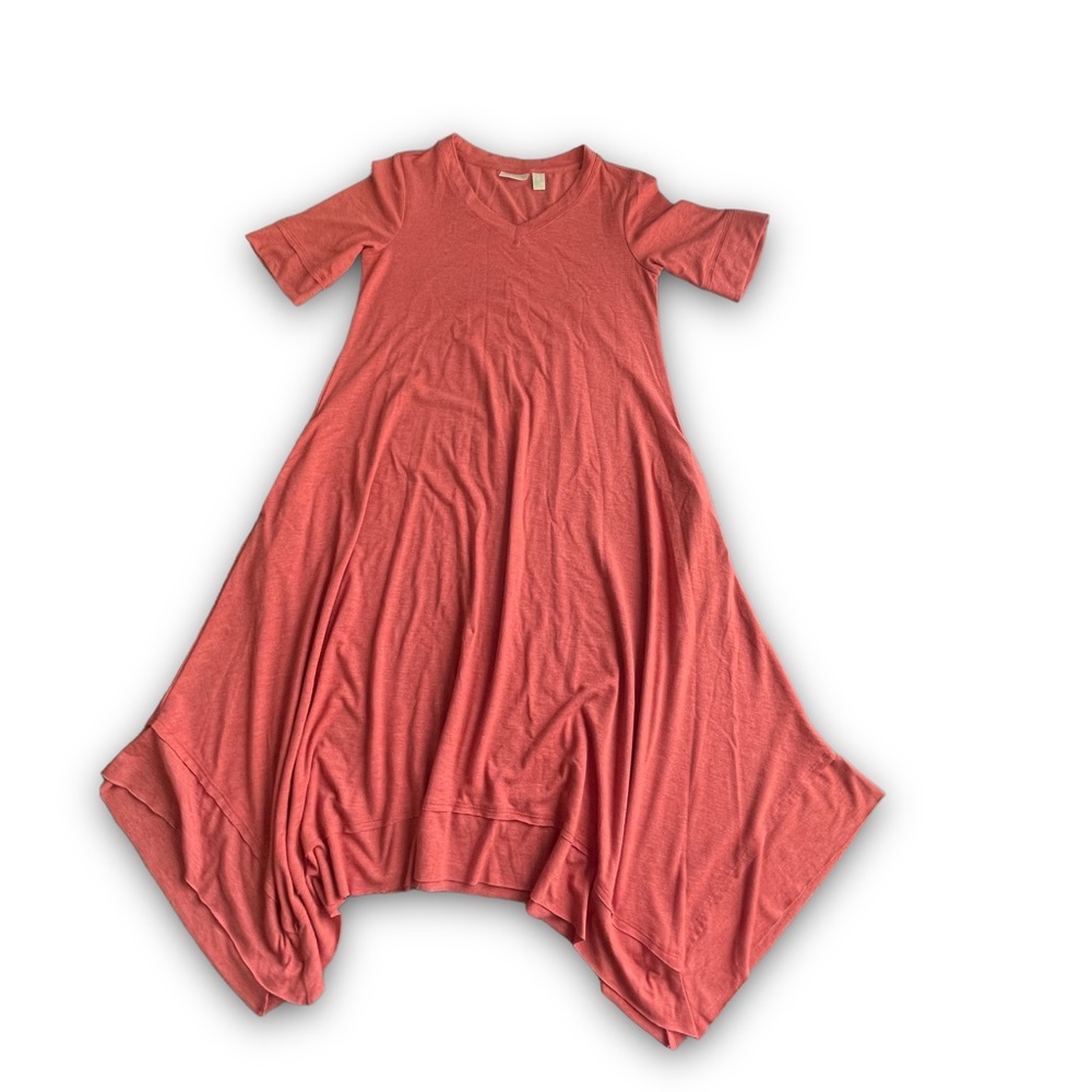 LOGO Lounge Paprika Crewneck Asymmetrical Tunic/Dress Size XXS Loungewear QVC
